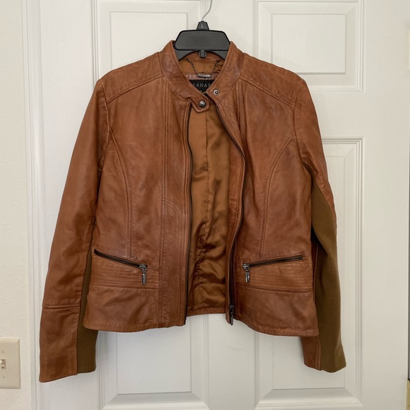 Bernardo Brown Leather Jacket - Women’s Large - Picture 6 of 7